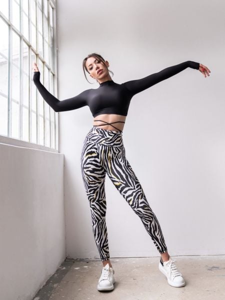 Zebra Desenli Ekstra Yüksek Bel Spor Tayt