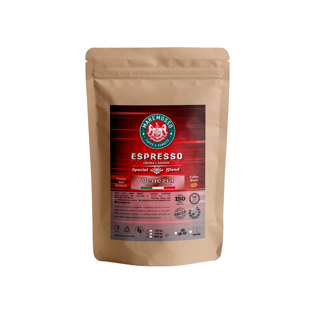 Espresso Venezia Blend (Çekirdek veya Öğütülmüş) Kahve 250 Gr.