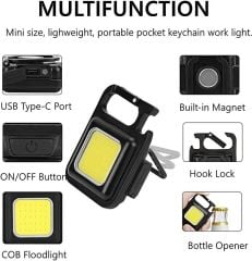 Cob Rechargeable Keychain Light