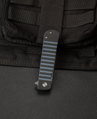 BESTECH TITAN Karbon Fiber Ve G10 Saplı Ara Katman: 2,96'' Damascus Çakı BL05A