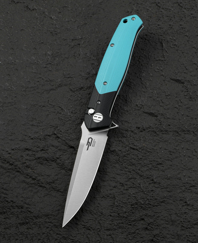 BESTECH SWORDFISH BG62F Siyah Ve Tiffany Mavi G10 Sap 3,94'' 14C28N Bıçak