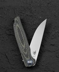 BESTECH ASCOT BG19B Karbon Fiber Ve G10 Saplı Ara Katman 3,82'' D2 Çakı