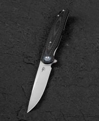 BESTECH ASCOT BG19A Karbon Fiber Ve G10 Saplı Ara Katman 3,82'' D2 Çakı