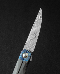 BESTECH THYRA BT2106G Titanyum+Timascus Kakma Sap: 3,56'' Damascus ( Şam Çelik Bıçak )