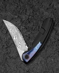 BESTECH SAMBAC BT2402F 3.62'' Damascus (Şam Çelik ) Bıçak  Titanyum Timascus Kakma Sap