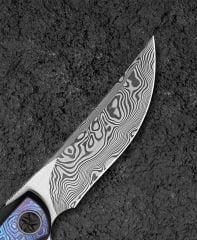 BESTECH SAMBAC BT2402F 3.62'' Damascus (Şam Çelik ) Bıçak  Titanyum Timascus Kakma Sap