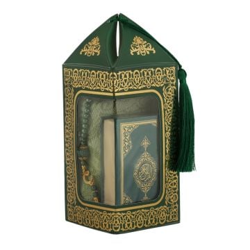 Bade Serisi Hediyelik Seccade Kuran-ı Kerim Seti (Bade No:6) Yeşil