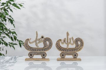 17 Cm Küçük İkili Papatya Vav Lafız Biblo