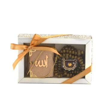 Hediyelik Mini Kuran-ı Kerim Tesbih Seti Gold