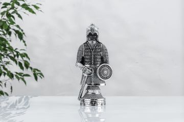 27 Cm Küçük Fetih Zırh Biblo Gümüş