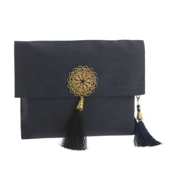 Şantuk Broşlu Seccade Tesbih Kesesi Seti Lacivert