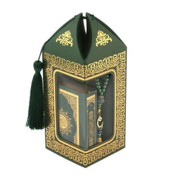 Bade Serisi Kuran-ı Kerim Şal Tesbih Seti Yeşil