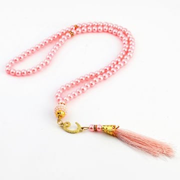 99'Luk 6 Mm Vavlı İnci Tesbih (50 Adet) Pembe