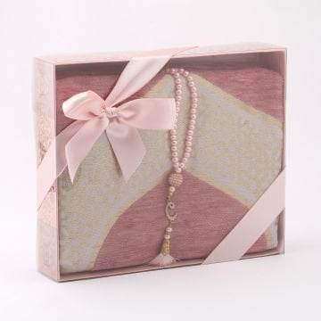 Açelya Serisi Hediyelik Seccade Tesbih Seti 24'Lü