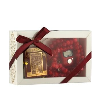 Mini Kuran-ı Kerim Zikirmatik Set Bordo