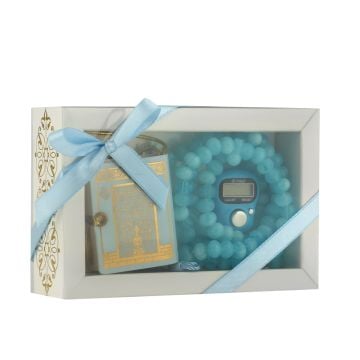 Mini Kuran-ı Kerim Zikirmatik Set Mavi