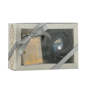 Mini Kuran-ı Kerim Zikirmatik Set Gri