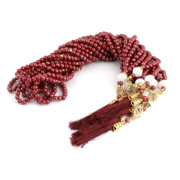 Plastik İnci Tesbih (10 Adet) Bordo