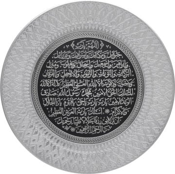 35 Cm Ayetel Kürsi Tabak Biblo Gümüş-Siyah