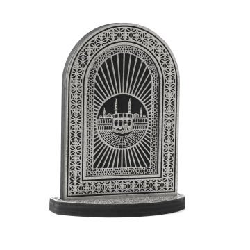 21 Cm Oval Ahşap Kabe Biblo Gümüş
