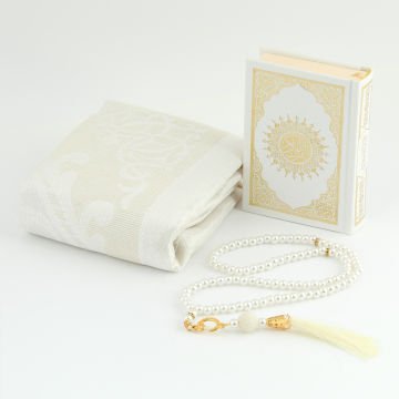 17x17x8 Cm Camlı Seccade Kuran-ı Kerim Tesbih Kutusu