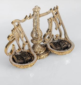 20 Cm Adalet Terazisi Biblo Gold