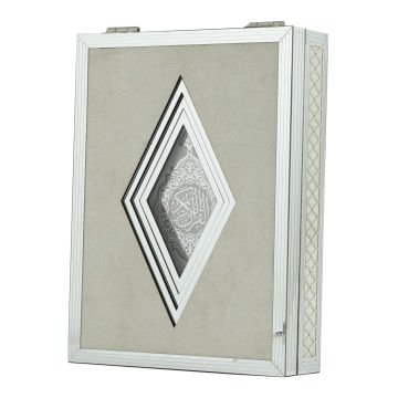 20x29x6 Cm Prizma Plaket Kuran-ı Kerim Tesbih Kutusu Gri