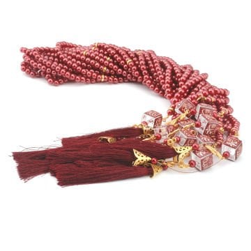 99'Luk Küp Ayetli İnci Tesbih (10 Adet) Bordo