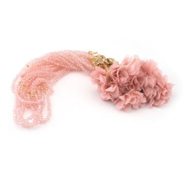 99'Luk 6 Mm Kristal İki Tül Güllü Tesbih (10 Adet) Pembe