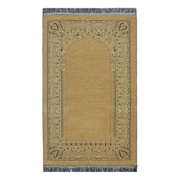 Desenli Mihraplı Şönil Seccade Gold