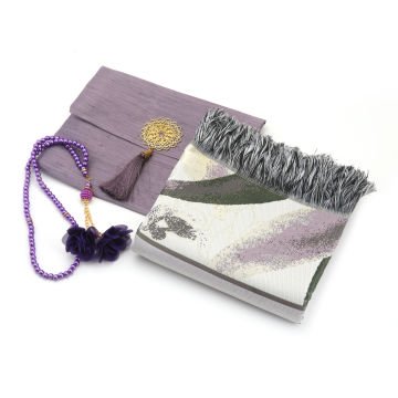 Şantuk Flower Seccade Tesbih Seti Lila