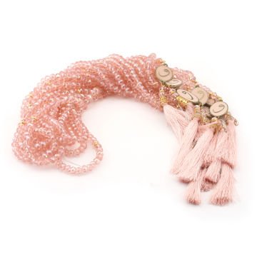 99'Luk 8 Mm Mineli Kristal Tesbih (10 Adet) Pembe