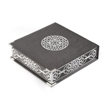 21x21 Cm Osmanlı Serisi Kuran-ı Kerim Tesbih Kutusu Gri