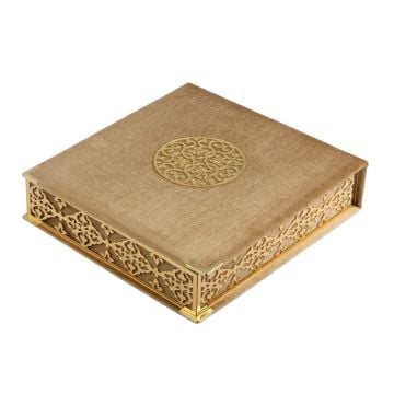 23x25 Cm Osmanlı Serisi Kuran-ı Kerim Tesbih Kutusu Gold