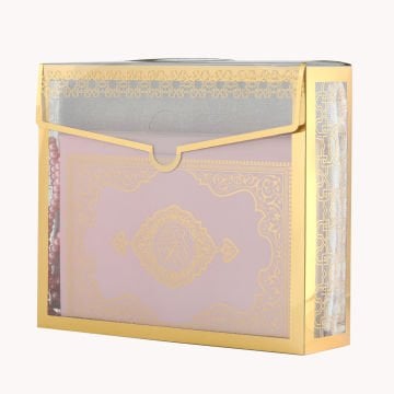 Hediyelik Kuran-ı Kerim Seccade Tesbih Seti Pembe
