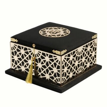 19x19 Cm Şehzade Serisi Kuran-ı Kerim Tesbih  Kutusu Siyah