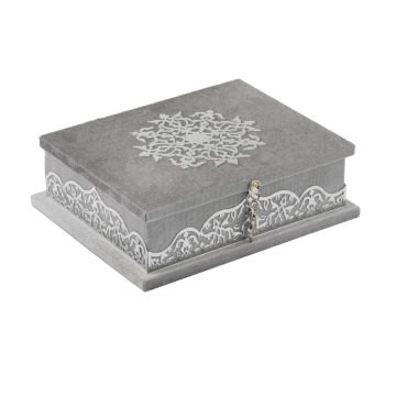 20x6x6 Cm Kuran-ı Kerim Tesbih Kutusu Gri