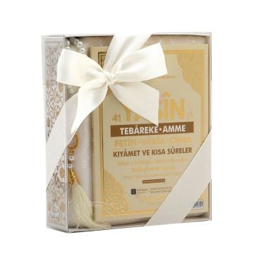 Hediyelik Yasin Seccade Tesbih Seti Krem