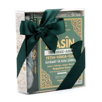 Hediyelik Yasin Seccade Tesbih Seti Yeşil
