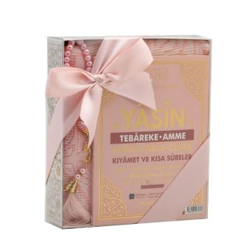 Hediyelik Yasin Seccade Tesbih Seti Pembe