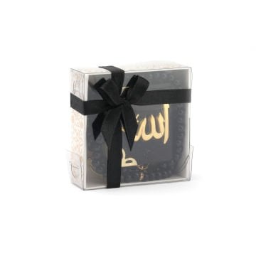 Hediyelik Mini Kuran-ı Kerim Tesbih Seti Siyah