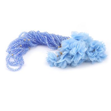 99'Luk 6 Mm Kristal İki Tül Güllü Tesbih 50'Li