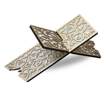 45 Cm Lalezar Düz Ahşap Rahle Gold