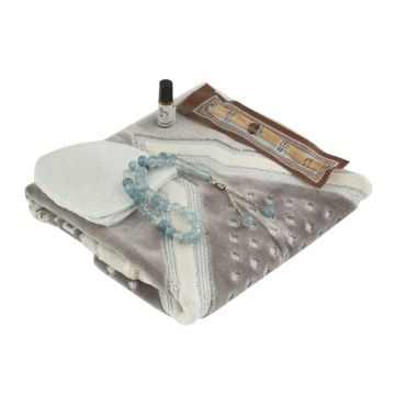 Erkeklere Özel Seccade Tesbih Hac Ve Umre Seti Gri