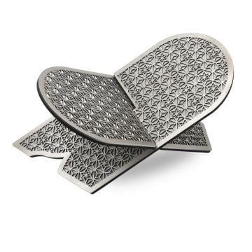 45 Cm Oval Ahşap Rahle Gümüş