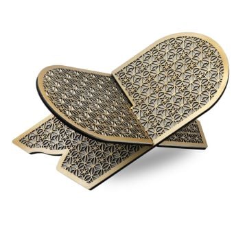 60 Cm Oval Ahşap Rahle Gold