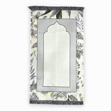 İpek Saten Flower Seccade Gri