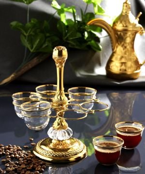 Ayaklı Cam Zemzem Seti Gold