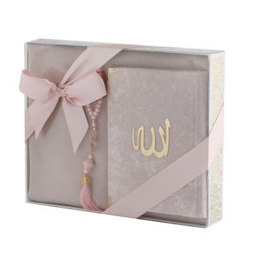 Hediyelik Seccade Yasin Tesbih Seti Pembe