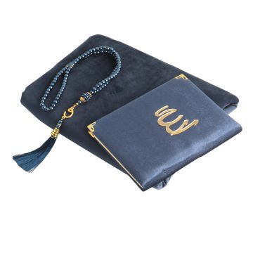 Hediyelik Seccade Yasin Tesbih Seti Lacivert